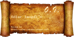 Odler Imogén névjegykártya